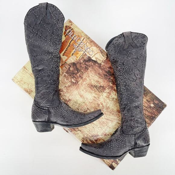 Old Gringo Gray Celina Crystal Studded Knee High Western Cowgirl Boot size 7 - Picture 2 of 14